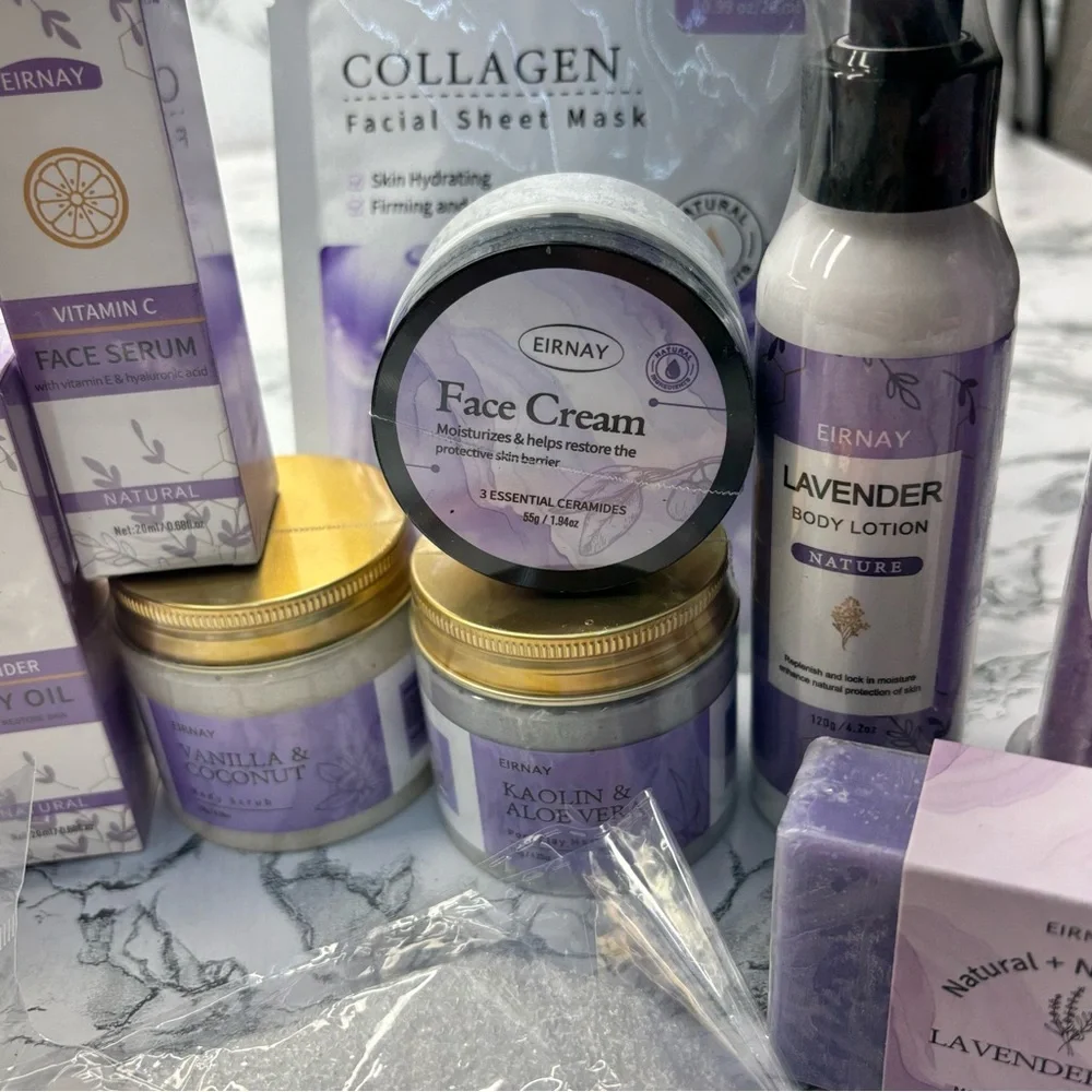 Spa Day Gift set Lavender Face Oil & Serum Set Bath Relaxing